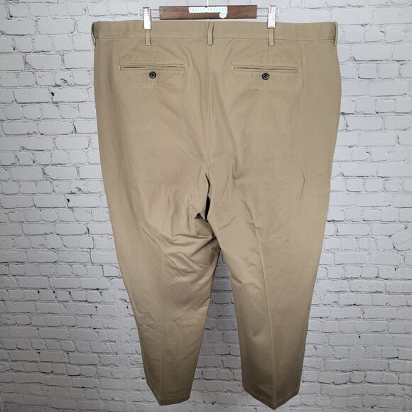 Lands' End Tan 100% Cotton Traditional Fit Straight Leg Chino Pants 48/T (48x31) - Picture 2 of 15